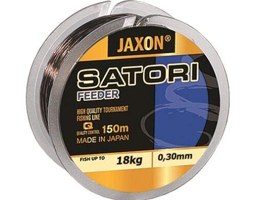 Jaxon Angelschnur Satori Feeder 150m / 0,16-0,35mm Spule Monofil Schnur (0,30mm / 18kg) von Jaxon