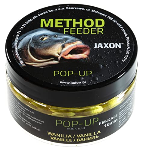 Jaxon Boilies POP-UP 10mm 30g für Method Feeder Methode Karpfenangeln Karpfenfischen Grundfutter (Vanille/FM/KA01) von Jaxon