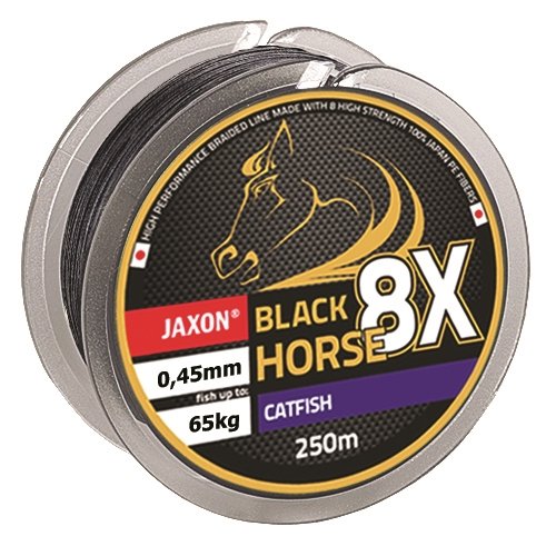 Jaxon Geflochtene Schnur Black Horse Catfish Wels Wallerschnur Braided Line 250m (0,09€/m) (0,45mm/Tragkraft 65kg) von Jaxon