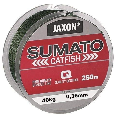 Jaxon Geflochtene Schnur SUMATO Catfish Wels Wallerschnur Braided Line 250m (0,09€/m) (0,36mm / 40kg) von Jaxon