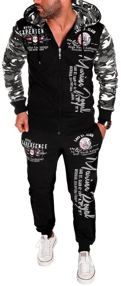 Jaylvis Jogginganzug Marine Royal Herren Trainingsanzug Sportanzug Streetwear Fitness, Jacke mit Kapuze von Jaylvis