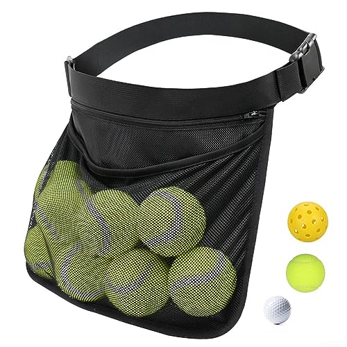 Tennisball-Band-Halter, verstellbarer Netzstoff, Gurkenball, Taille, Hüftballtasche, Tragetasche, Reisetasche, Tennisball-Gürteltasche von Jayruit