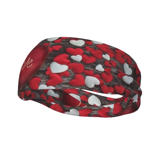 Jbyjbx Sportschweißband mit Valentinstag-Aufdruck, vielseitiges Sport-Stirnband für Kinder und Erwachsene, verstellbares Kopfband von Jbyjbx