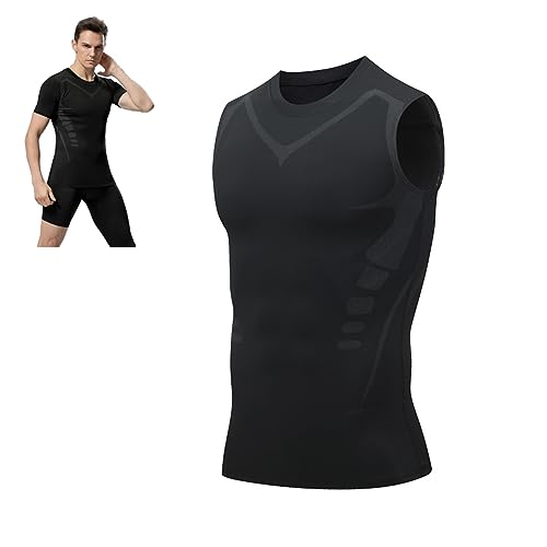 2023 New Version Ionic Shaping Vest, Energxcel™ Ionic Shaping Vest, Comfortable and Breathable Ice-Silk Fabric (Black,L) von Jeeeun