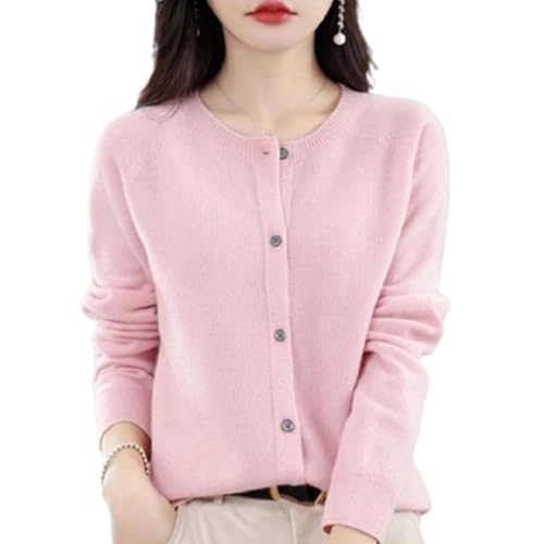 Cashmere Cardigans for Women, Cashmere Cardigan, Crochet Sweaters for Women (Light Pink,Medium) von Jeeeun