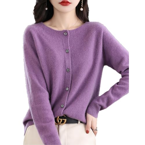 Cashmere Cardigans for Women, Cashmere Cardigan Sweaters for Women, Cashmere Cardigan, Cashmere Sweaters (Purple,Small) von Jeeeun