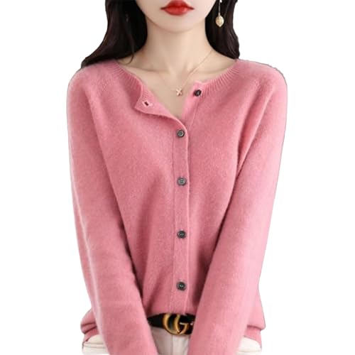 Cashmere Cardigans for Women, Cashmere Sweaters for Women, Cashmere Womens Button Down Sweaters (Light pink,X-Large) von Jeeeun