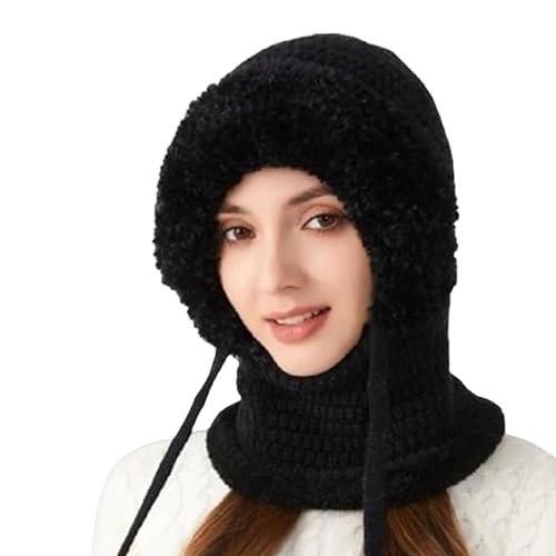 Choosemuc Hat, 3 In 1 Balaclava, Women's Outdoors Windproof Scarf Hat (Black) von Jeeeun