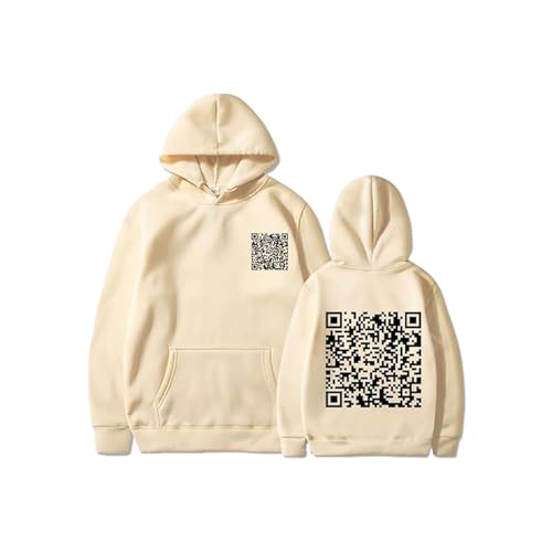 Jeeeun Qr Code Hoodie, Fu Qr Code Hoodie, Funny Fu Qr Code Hoodie, Fu Qr Code Sweatshirt for Men (Khaki,XL) von Jeeeun