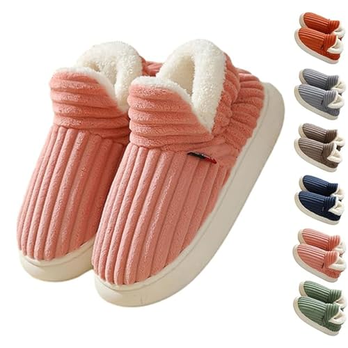 Pluffi Comfy Slippers, Pluffi Slipper Booties, Winter Fuzzy Warm Thick-Soled Plush House Men Women,Faux Fur Lined Machine Washable (Pink,40-41) von Jeeeun