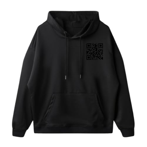 QR Code Hoodie, F U QR Code Hoodie, Funny FU QR Code Hoodie, Funny Fu Qr Code Hoodie Sweatshirt (Black,L) von Jeeeun