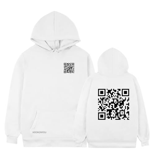 Qr Code Hoodie, Funny Fu Qr Code Hoodie, Fu Qr Code Hoodie, Fu Qr Code Shirts for Men (White,L) von Jeeeun