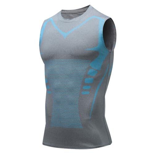 Version Shaping Sleeveless Shirt, Maynox Compression Shirt, 2024 New Menionic Ionic Shaping Vest Men (Gray,3X-Large) von Jeeeun