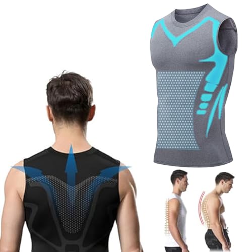 Vitaboost Compression Shirt, Maynox Vitaboost Compression Shirt, Ionic Shaping Sleeveless Shirt for Men (Gray*1pcs,Medium) von Jeeeun