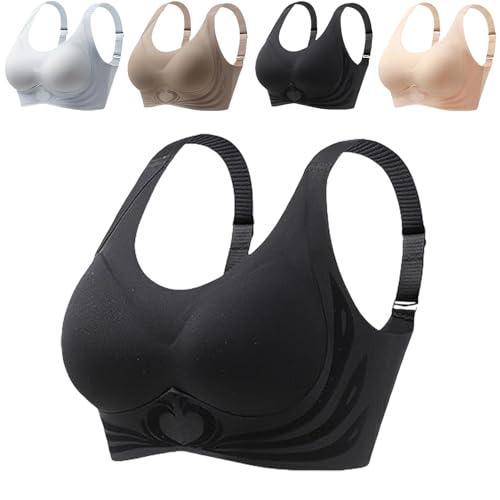 Wmstylist Bra, Upgrade Wmstylist Powerful Push-Up Seamless Bra (Black,Large) von Jeeeun