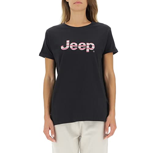 JEEP O102611-B000 J Woman T-Shirt Oversize Striped Print Turn-up Sleeve J22W Black L JEEP O102611-B000 J Woman T-Shirt Oversize Striped Print Turn-up Sleeve J22W Black L von Jeep
