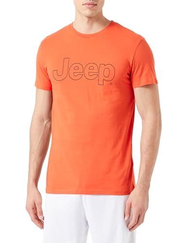 JEEP O102458-R686 J Herren T-Shirt Outline Druck JI22S Bright Mango/Black M von Jeep