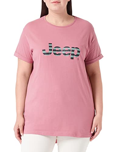 JEEP O102611-P490 J Woman T-Shirt Oversize Striped Print Turn-up Sleeve J22W Dusty Rose XL von Jeep