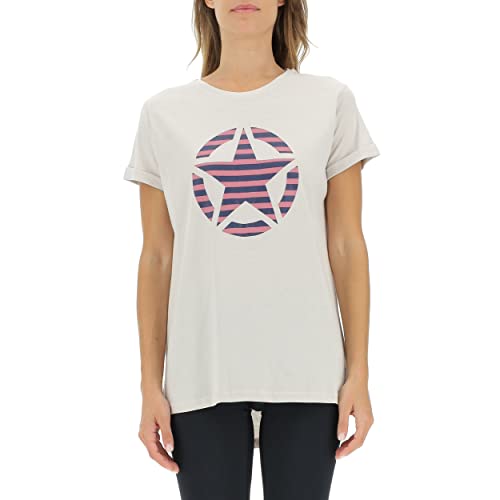 JEEP O102613-J863 J Woman T-Shirt Oversize Star Striped Print Turn-up Sleeve J22W Light Graystone S JEEP O102613-J863 J Woman T-Shirt Oversize Star Striped Print Turn-up Sleeve J22W Light Graystone S von Jeep