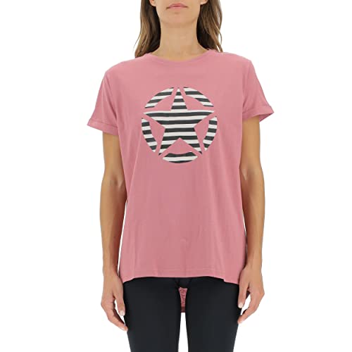 JEEP O102613-P490 J Woman T-Shirt Oversize Star Striped Print Turn-up Sleeve J22W Dusty Rose S JEEP O102613-P490 J Woman T-Shirt Oversize Star Striped Print Turn-up Sleeve J22W Dusty Rose S von Jeep