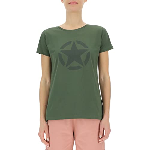 JEEP O102758-E955 J Damen T-Shirt Star - Großer Aufdruck J23S Rifle Green/Rosin Gr L von Jeep