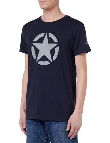 JEEP O102900-A928 J Herren T-Shirt Star - Großer Aufdruck Kleiner Ärmel Aufdruck J23W Night Blue M von Jeep