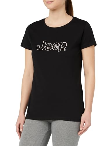 JEEP O102926-B000 J Damen T-Shirt Outline Großer Aufdruck J23W Black M von Jeep