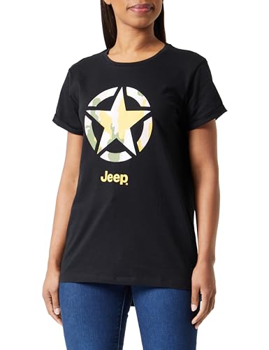 JEEP O102927-B000 J Damen T-Shirt Oversize - Star Aufdruck Baumrinde Camouflage Hintergrund - Ärmel hochgekrempelt J23W Black XS JEEP O102927-B000 J Damen T-Shirt Oversize - Star Aufdruck Baumrinde Camouflage Hintergrund - Ärmel hochgekrempelt J23W Black XS von Jeep