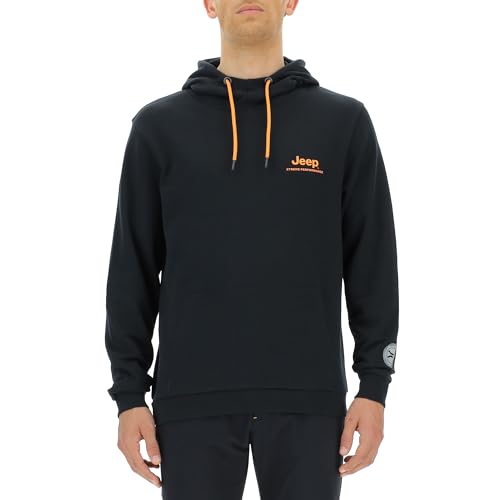 JEEP O102929-B000 XP Herren Kapuzen-Sweatshirt m/Beuteltasche Xtreme Performance Symbol Rückendruck JX23A Black L von Jeep