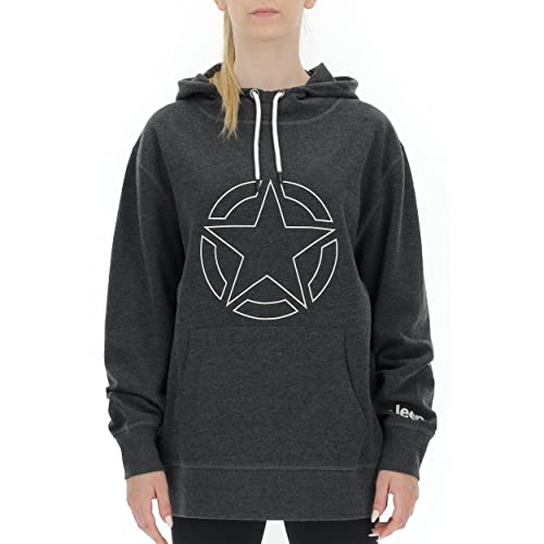 JEEP O102254-J217 J Damen Oversize Kapuzensweatshirt Star Outline Druck J21W Dark Grey M./Birch W L von Jeep