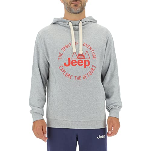 JEEP O102567-J866 J Man Hooded Sweatshirt The Spirit of Adventure - Explore The detours - Print J22W Light Grey M./Mars R S von Jeep