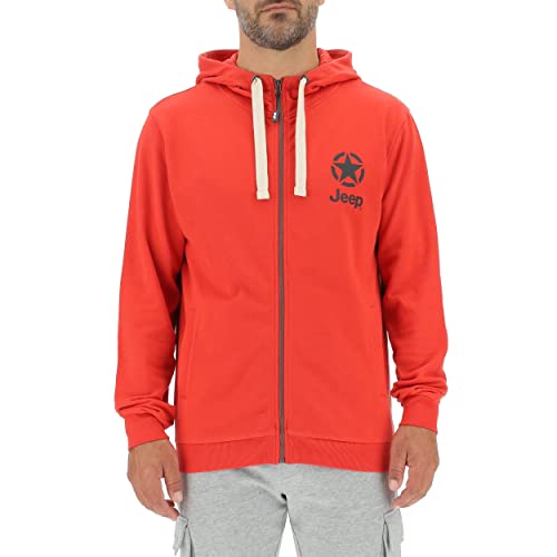 JEEP O102572-R699 J Man Hooded Sweatshirt Full Zip Star&JEEP Small Print J22W Mars Red/Black M JEEP O102572-R699 J Man Hooded Sweatshirt Full Zip Star&JEEP Small Print J22W Mars Red/Black M von Jeep