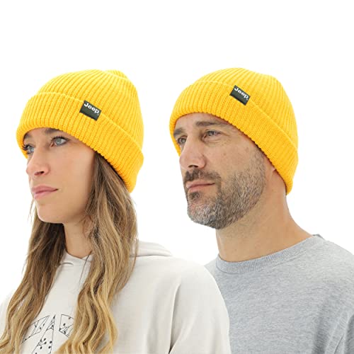 JEEP O102600-Y247 J Ribbed Tricot HAT with Cuff J22W Unisex SolarYellow Uni JEEP O102600-Y247 J Ribbed Tricot HAT with Cuff J22W Unisex SolarYellow Uni von Jeep