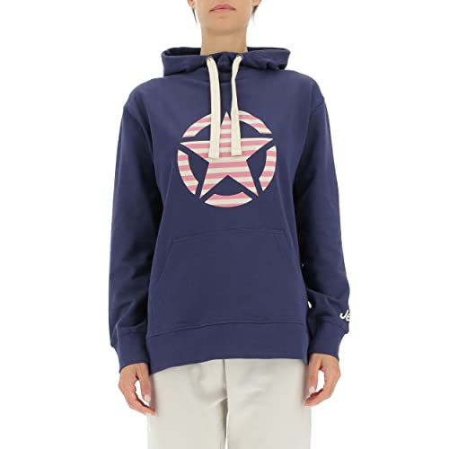 JEEP O102608-A184 J Woman Hooded Oversize Sweatshirt Star Striped Print J22W Deep Blue S von Jeep