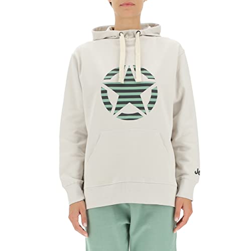 JEEP Damen J Woman Hooded Oversize Star Striped Print J22w Sweatshirt, Light Graystone, XS EU JEEP Damen J Woman Hooded Oversize Star Striped Print J22w Sweatshirt, Light Graystone, XS EU von Jeep