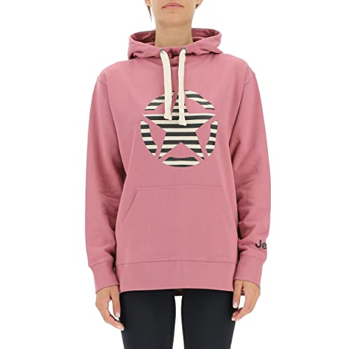 JEEP O102608-P490 J Woman Hooded Oversize Sweatshirt Star Striped Print J22W Dusty Rose L von Jeep