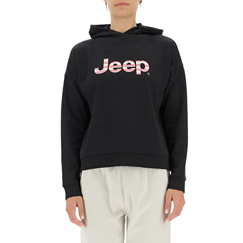 JEEP O102609-B000 J Woman Hooded Cropped Sweatshirt Striped Print J22W Black L JEEP O102609-B000 J Woman Hooded Cropped Sweatshirt Striped Print J22W Black L von Jeep