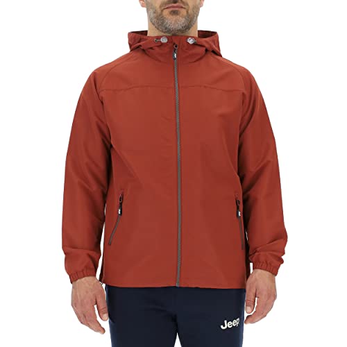 JEEP O102712-R760 J HERREN LEICHTE KAPUZENWINDJACKE Outline Rückendruck J23S Red Ochre/Almond S von Jeep