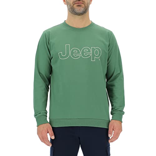 JEEP O102724-E951 J Herren-Sweatshirt MIT Rundhalsausschnitt Outline Large Print J23S Vineyard Green/Almon S von Jeep