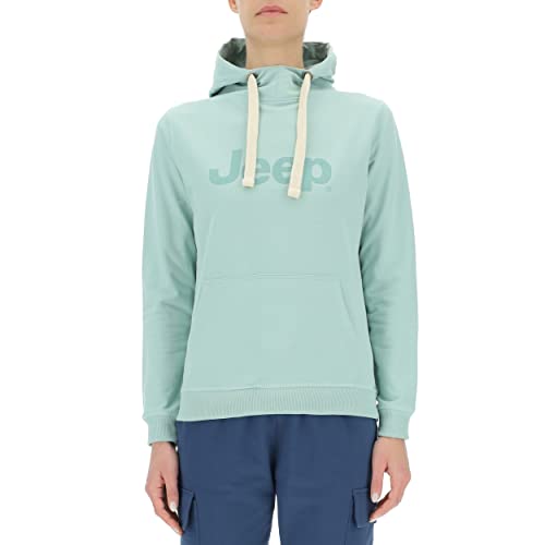 JEEP O102750-E958 J Damen-Kapuzensweatshirt Großer Aufdruck J23S Pale Jade/Granite Gr XL von Jeep