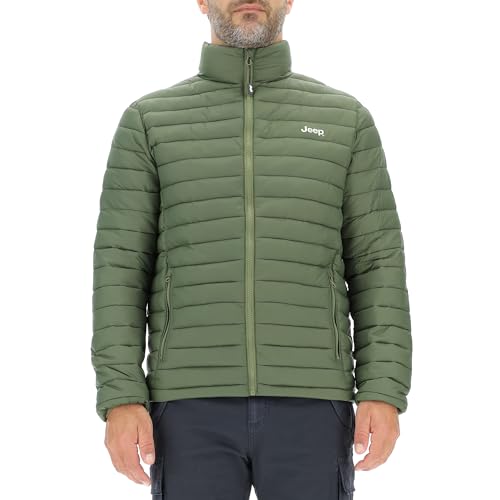 JEEP O102878-E946 J HERREN STEPP-JACKE mit Reißverschlusstaschen kleiner Aufdruck J23W Rifle Green M von Jeep