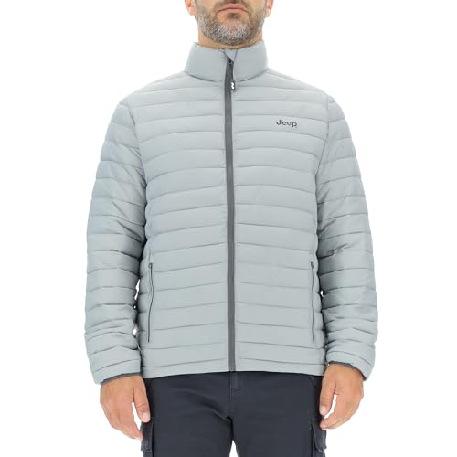 JEEP O102878-G229 J HERREN STEPP-JACKE mit Reißverschlusstaschen kleiner Aufdruck J23W Medium Grey XXL von Jeep