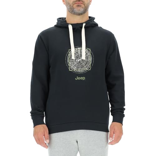 JEEP O102887-B000 J Herren Kapuzenpullover - Holzring Großer Aufdruck J23W Black S JEEP O102887-B000 J Herren Kapuzenpullover - Holzring Großer Aufdruck J23W Black S von Jeep