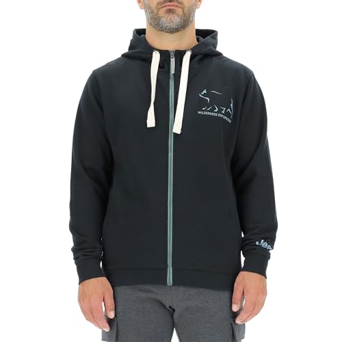 JEEP O102891-B000 J Herren Kapuzen-Sweatjacke - Wilderness Exploration - Bär Aufdruck J23W Black L von Jeep