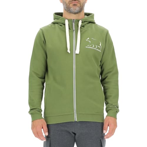 JEEP O102891-E100 J Herren Kapuzen-Sweatjacke - Wilderness Exploration - Bär Aufdruck J23W Olive Green S von Jeep