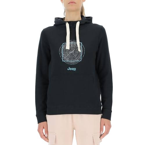 JEEP O102918-B000 J Damen Kapuzenpullover M/Beuteltasche - Holzring Großer Aufdruck J23W Black M JEEP O102918-B000 J Damen Kapuzenpullover M/Beuteltasche - Holzring Großer Aufdruck J23W Black M von Jeep