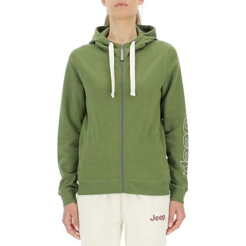 JEEP O102920-E100 J Damen Kapuzen-Sweatjacke m/Seitentaschen Outline Ärmel Aufdruck J23W Olive Green S von Jeep