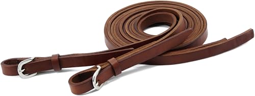 Jeereal Heavy Harness Split Zügel, schweres ölgewichtetes Leder, 1,6 cm x 2,1 m, Braun von Jeereal