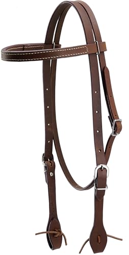 Jeereal Pro Tack Stirnband, Halfter für Pferde, Western-Stil, schwer, geölt, Leder von Jeereal