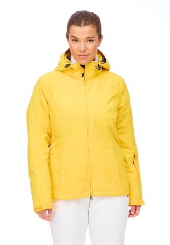 Jeff Green Damen Atmungsaktive wasserdichte Winter Ski Snowboard Jacke Kerava 12.000mm Wassersäule und Abnehmbare Kapuze, Farbe:Golden Spice, Größe:44 von Jeff Green